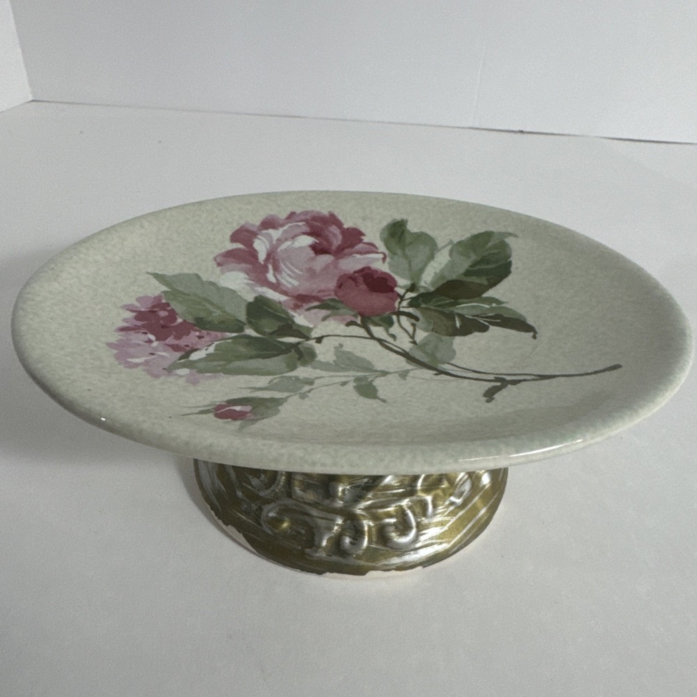 SpringMaid Rose Pattern Bathroom Soap Holder Tray